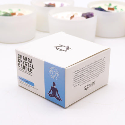 Vela de Cristal de Chakra Garganta – Vela Energética con Sodalita y Jade