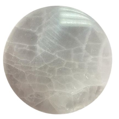 Plato de Carga de Selenita 10 cm Liso • Base para Limpiar y Recargar Cristales
