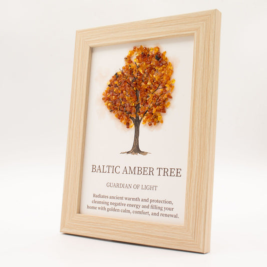 Cuadro Árbol de la Vida con Ámbar Báltico Natural 21x15cm