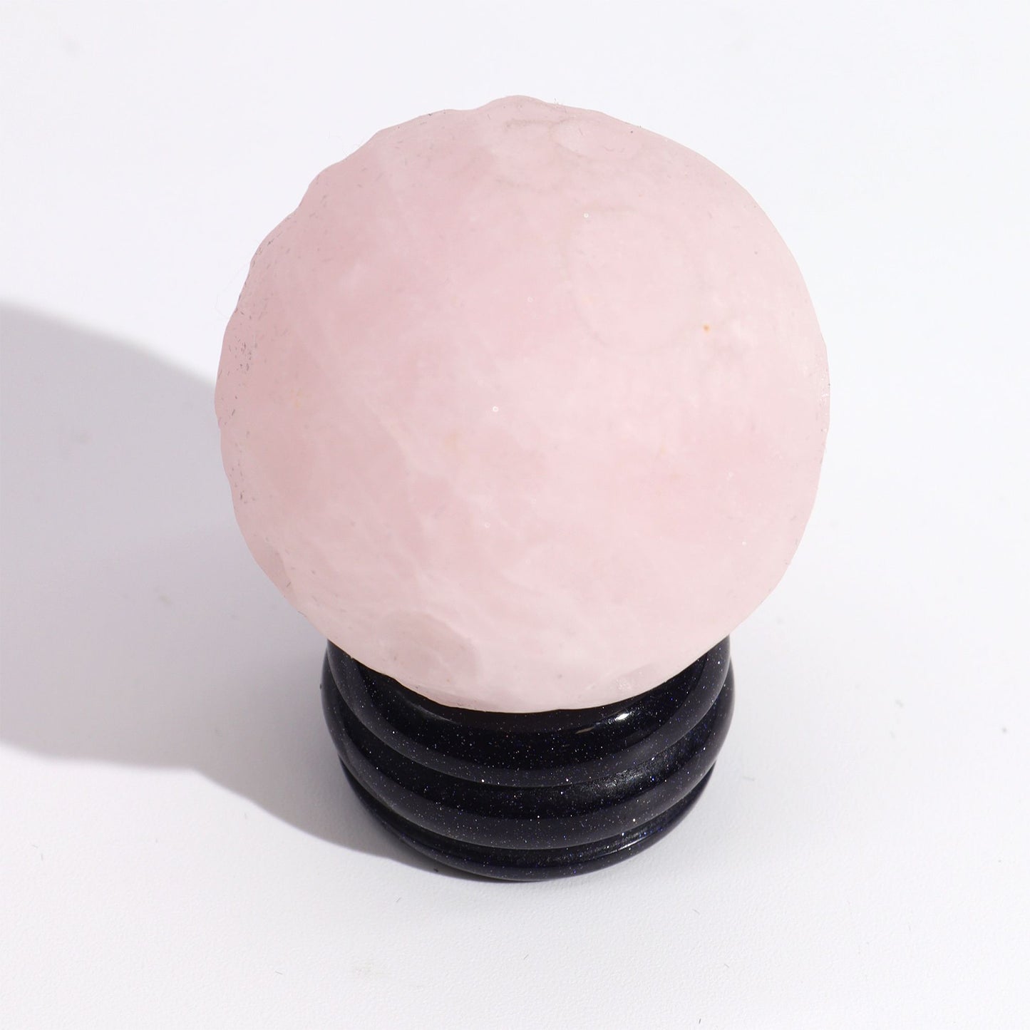 Planeta de Cuarzo Rosa con Soporte Solar (Venus) 40 mm- Piedra Natural