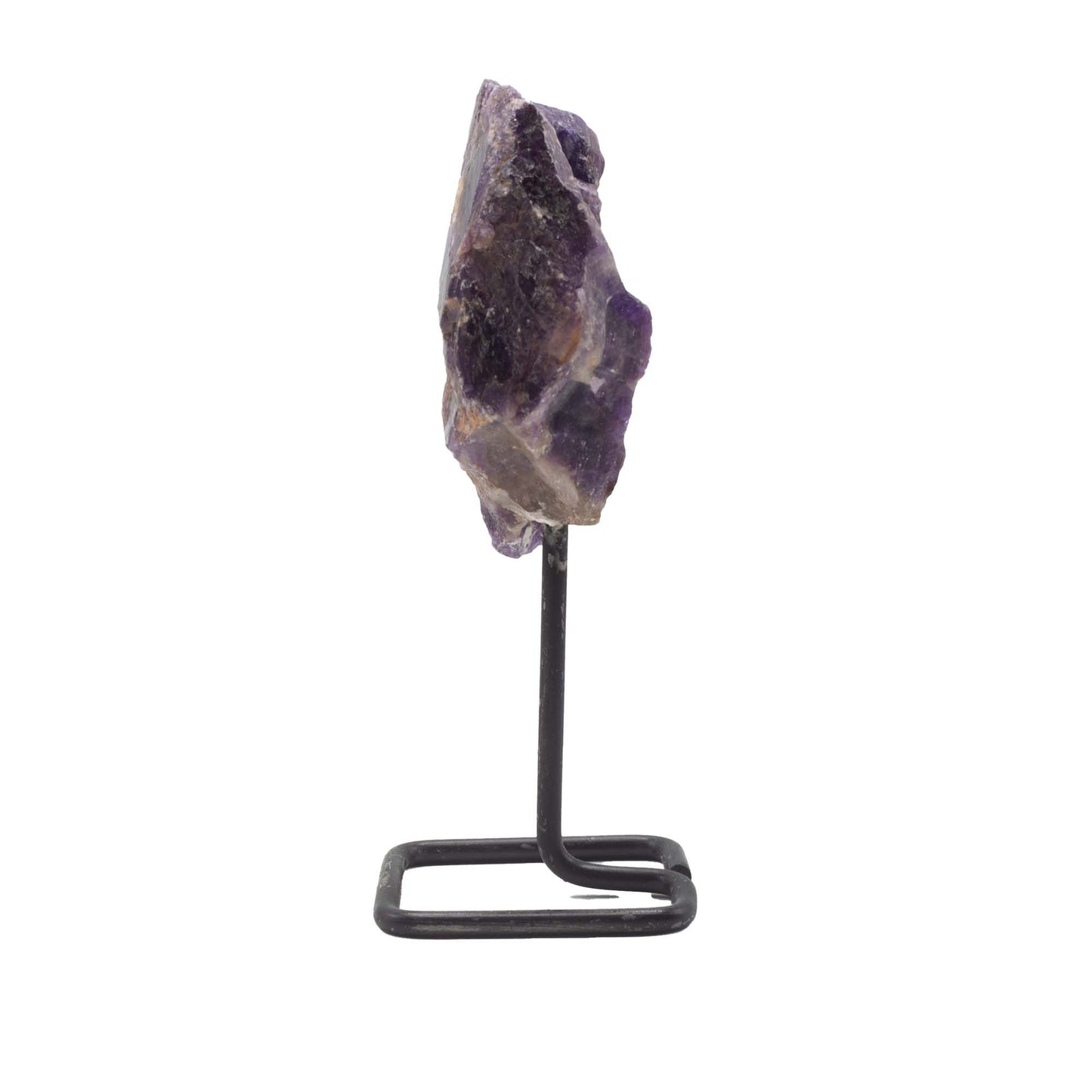 Muestra mineral en soporte metálico - amatista