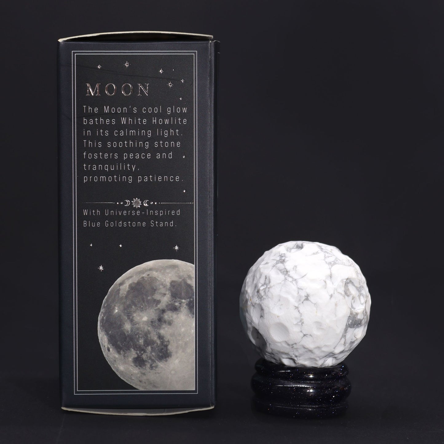 Planeta Howlita Blanca con Soporte Solar (LUNA) - 40mm