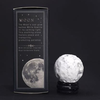 Planeta Howlita Blanca con Soporte Solar (LUNA) - 40mm