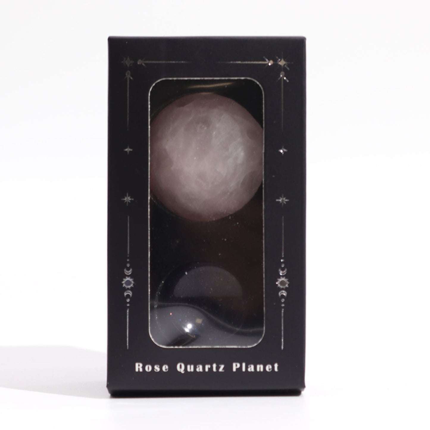 Planeta de Cuarzo Rosa con Soporte Solar (Venus) 40 mm- Piedra Natural