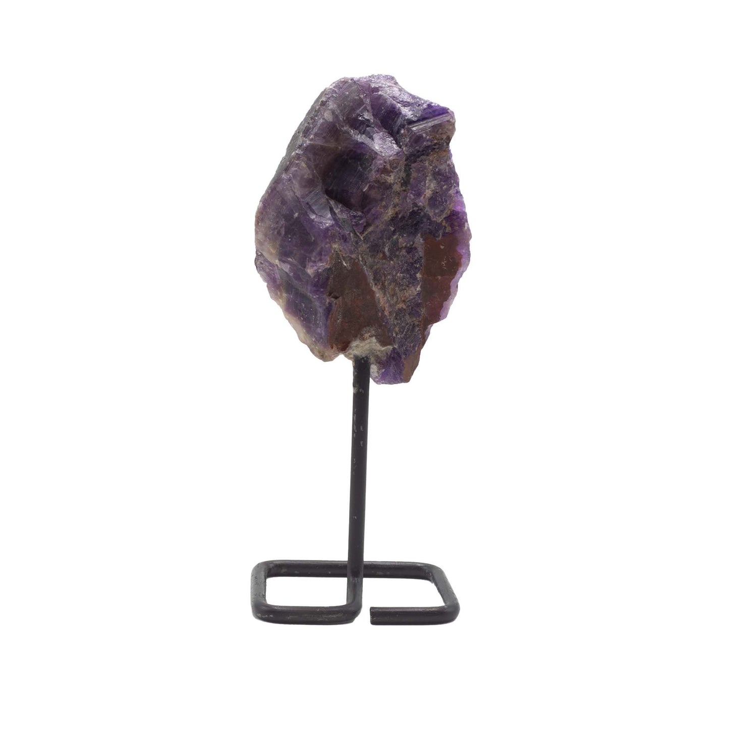 Muestra mineral en soporte metálico - amatista