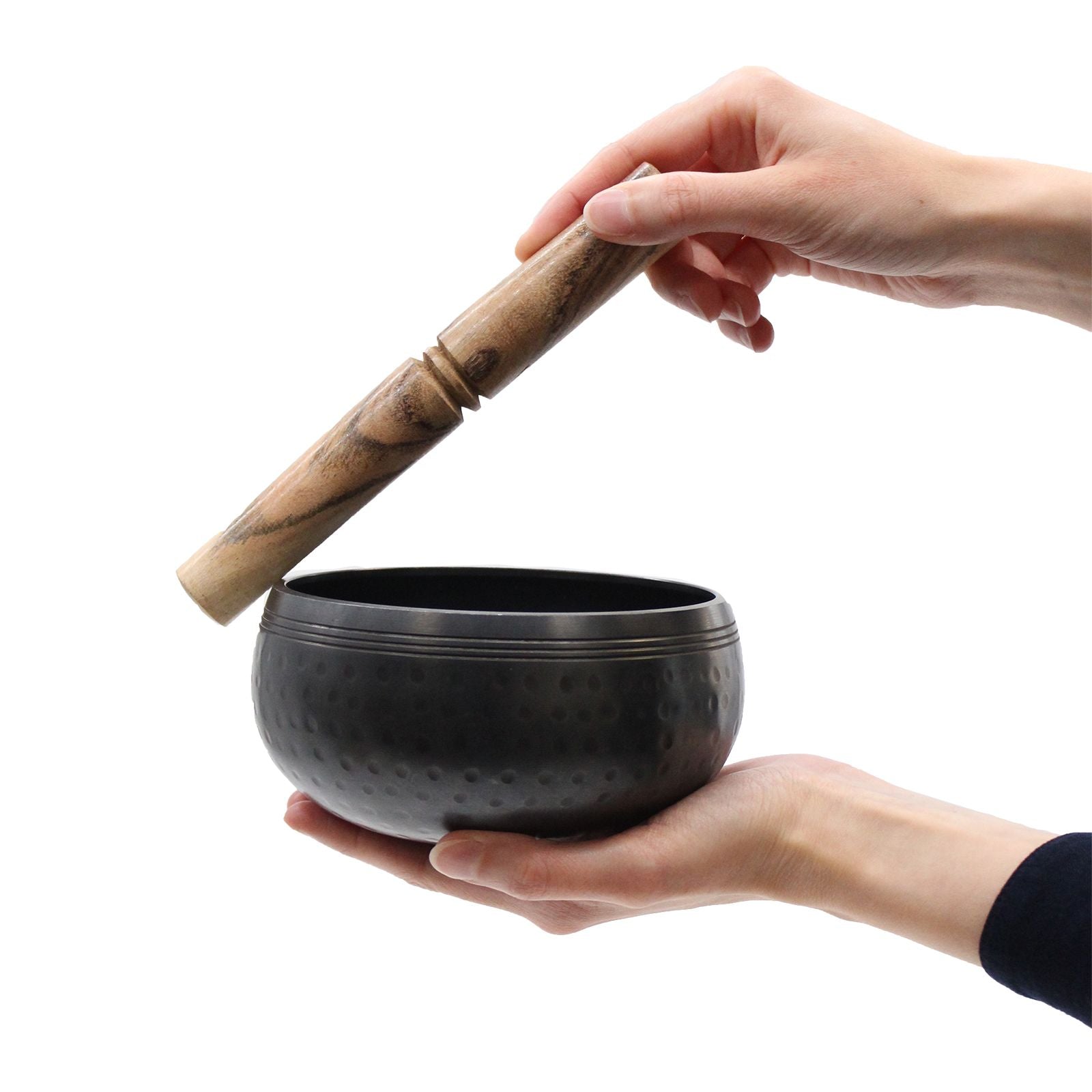 Cuenco tibetano Mazo de madera pulido para meditación y equilibrio energético