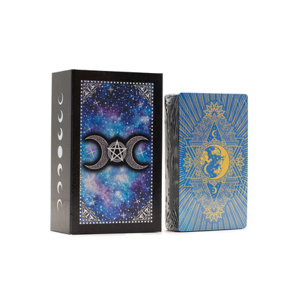 Tarot Cara de la Luna con Lámina Azul y Guía Completa de 78 Cartas