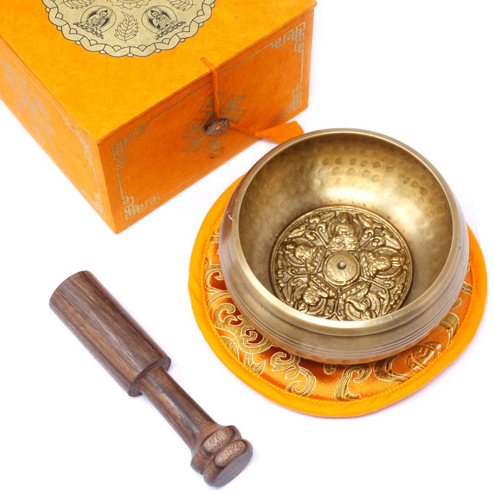 Cuenco tibetano Cinco Buda 10cm (min 400gm) para meditación y equilibrio energético