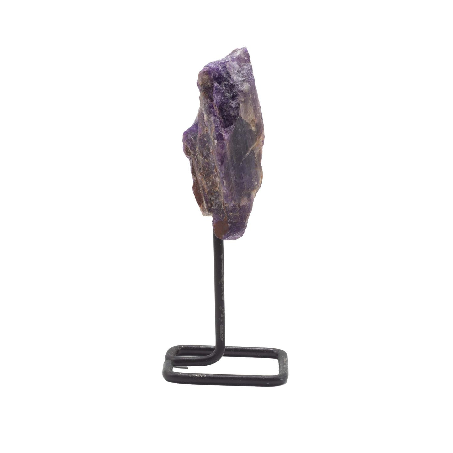 Muestra mineral en soporte metálico - amatista