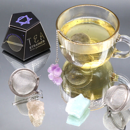 Colador de Té con Piedras en Bruto - Aguamarina