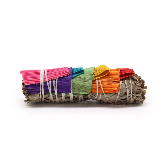 Atado de Salvia Blanca 7 Chakras 10 cm Limpieza Energética y Equilibrio