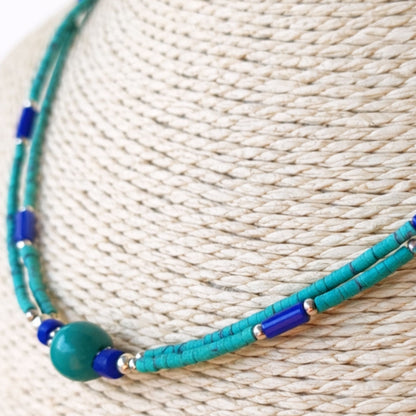 Collar Nepalí Extrafino Lapislázuli & Malaquita | Joya de Bienestar Consciente