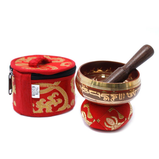 Cuenco tibetano Rojo para meditación y equilibrio energético