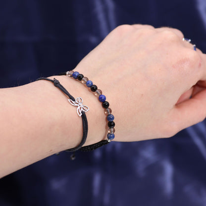 Vela de Cristal del Zodiaco con Pulsera de Piedras Naturales – Escorpio