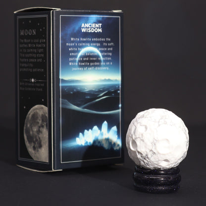 Planeta Howlita Blanca con Soporte Solar (LUNA) - 40mm