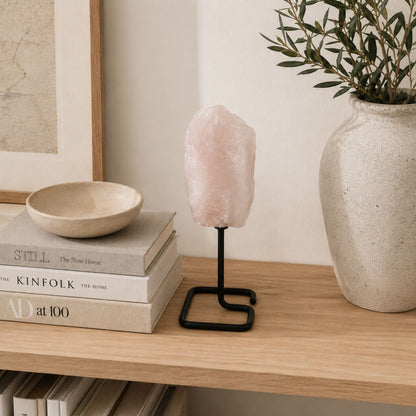 Mineral en soporte de metal - Cuarzo rosa