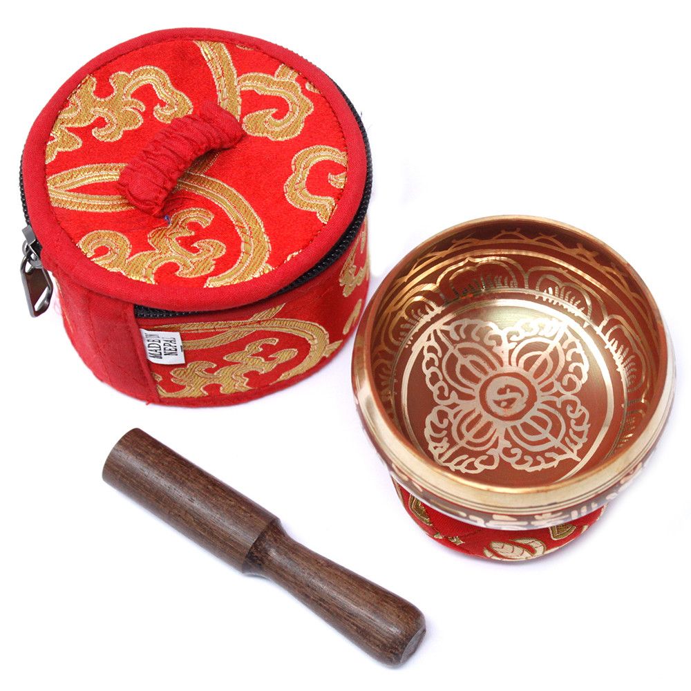 Cuenco tibetano Rojo para meditación y equilibrio energético
