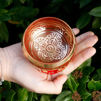 Cuenco tibetano Rojo para meditación y equilibrio energético