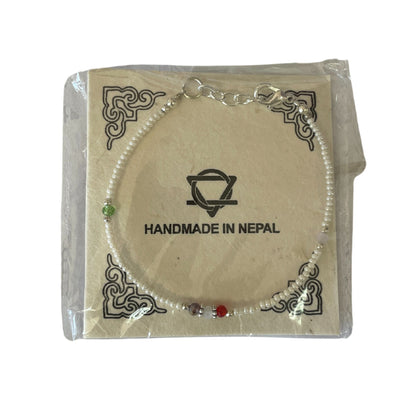 Pulsera Nepalesa Gemas Extrafinas · Perla & Cuentas Talladas | Joya de Pureza Interior