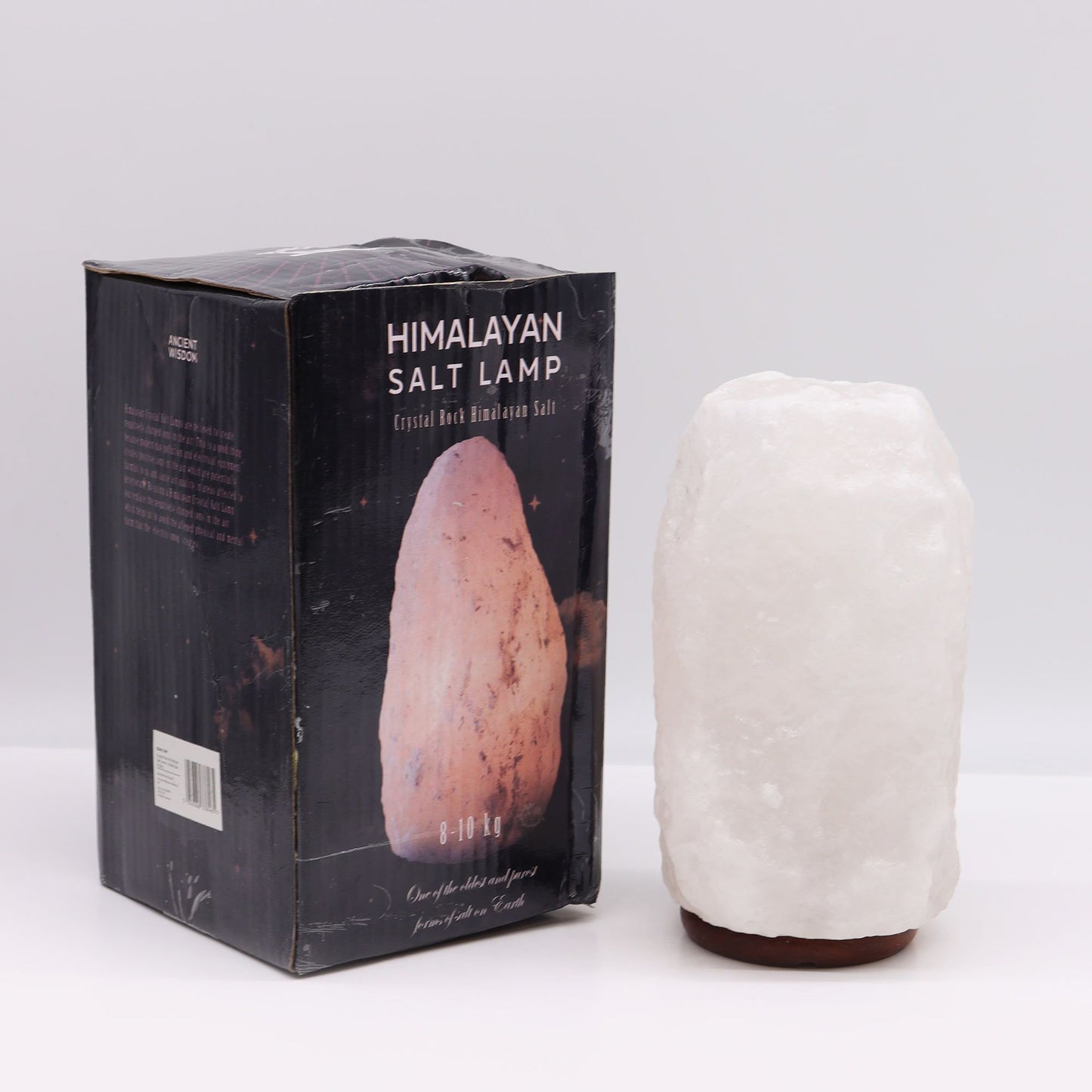 Lámpara de Sal del Himalaya de Cristal de Roca - & Base apx 8-10kg
