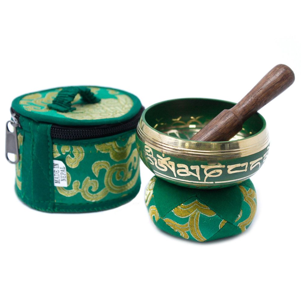Cuenco tibetano Verde para meditación y equilibrio energético