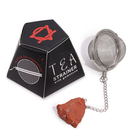 Colador de Té de Piedras Preciosas en Bruto - Jaspe Rojo