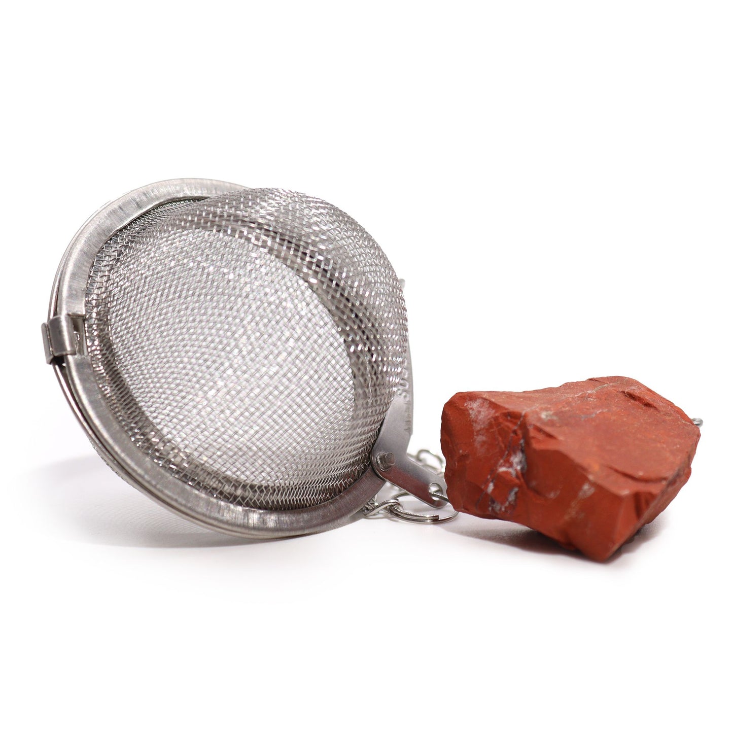 Colador de Té de Piedras Preciosas en Bruto - Jaspe Rojo