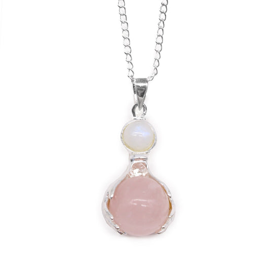 Collar de Manos Curativas de Cuarzo Rosa – Amor Propio y Armonía