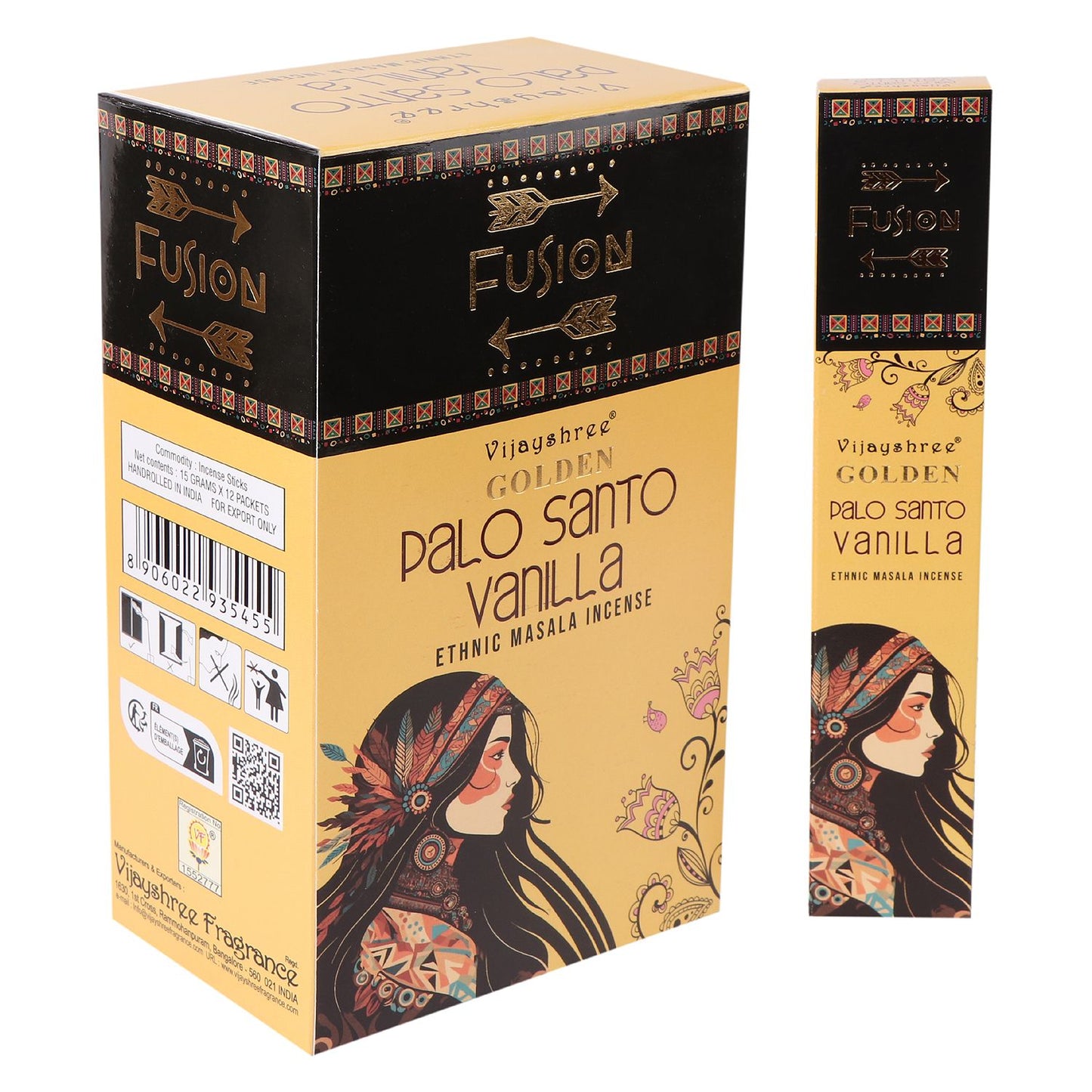Varillas de Incienso de Palo Santo Dorado y Vainilla - 15gr
