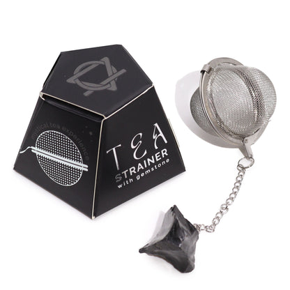 Colador de Té de Piedras en Bruto - Obsidiana Negra