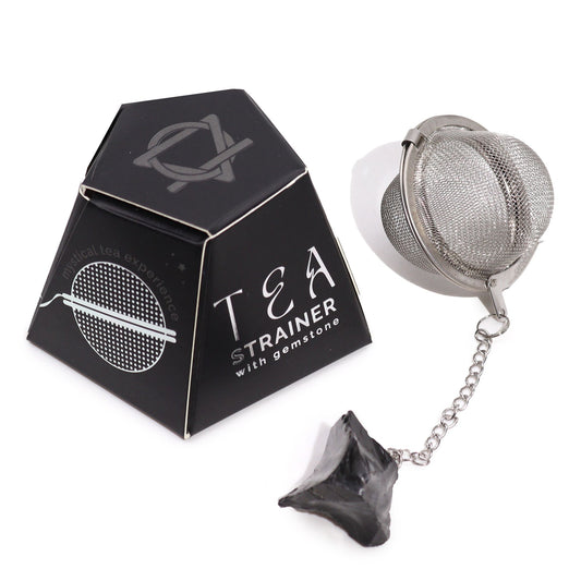 Colador de Té de Piedras en Bruto - Obsidiana Negra