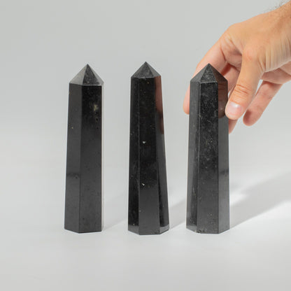 Punta de Turmalina Negra Natural 17 cm Obelisco de Protección Energética