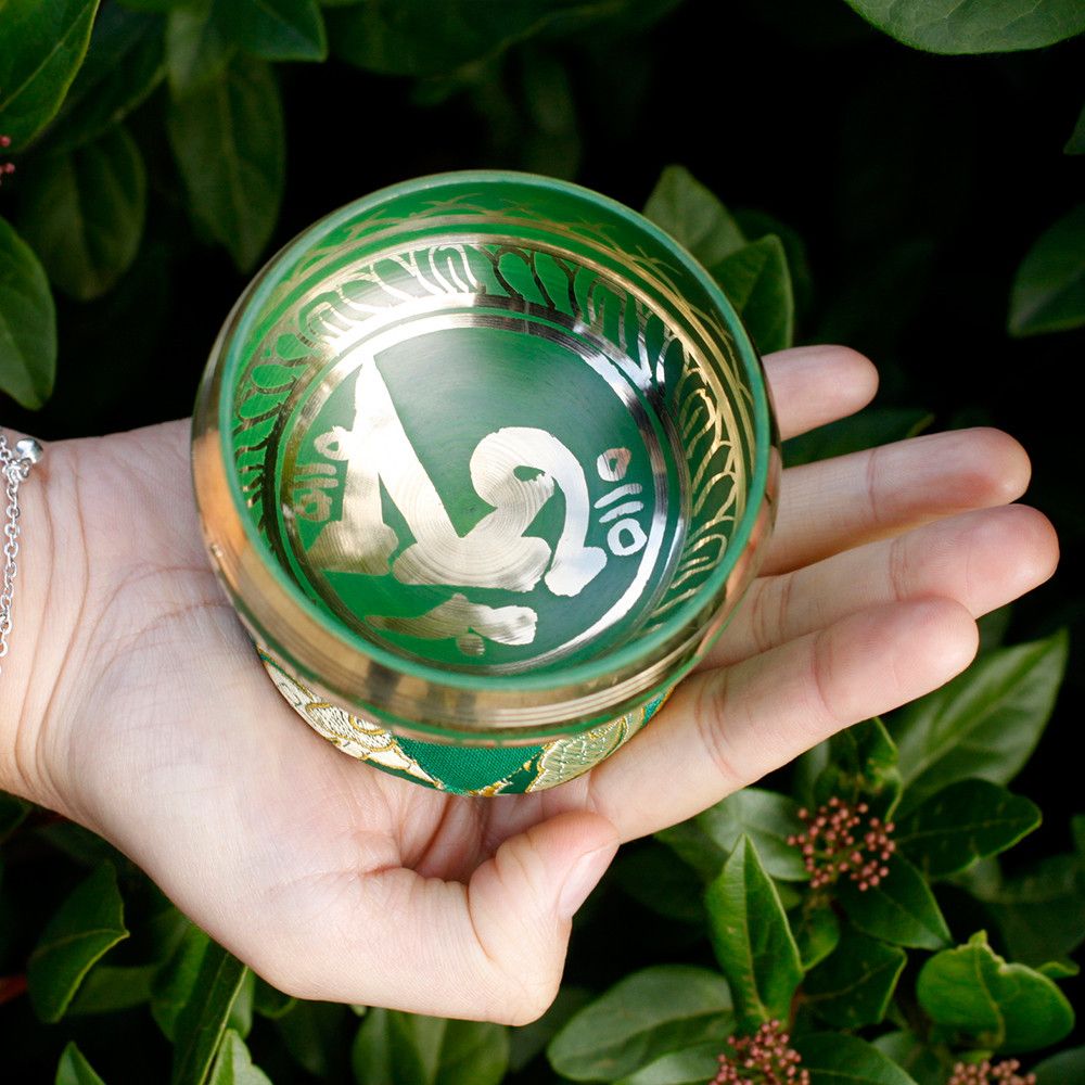 Cuenco tibetano Verde para meditación y equilibrio energético