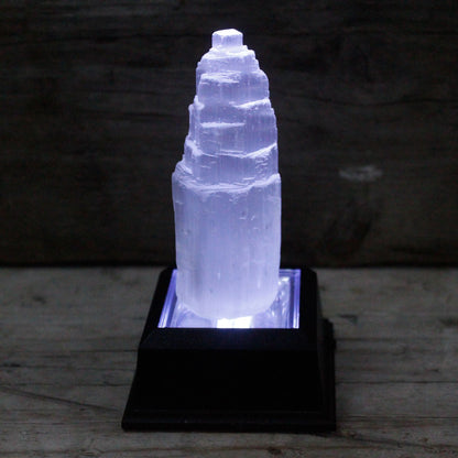 Torre de Selenita 10cm | Purificación Espacio + Energía Positiva | Meditación
