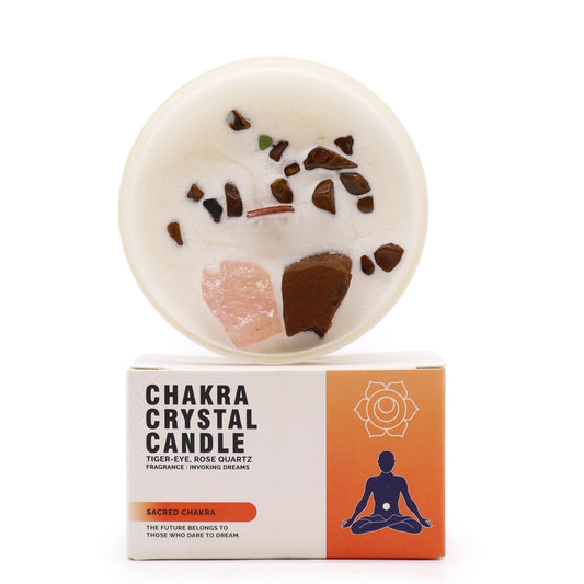 Vela de Cristal Chakra Sacro – Energía, Creatividad y Equilibrio Emocional