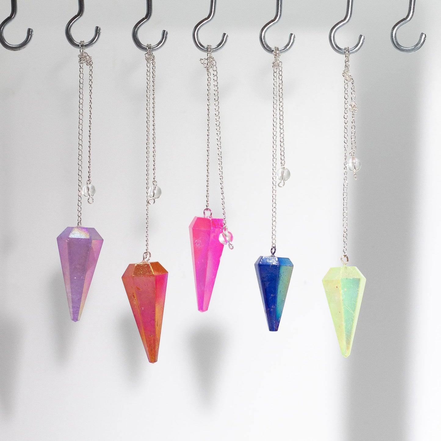 Péndulo de seis caras - Aurora Cristal Rosa tratado - 4 cm
