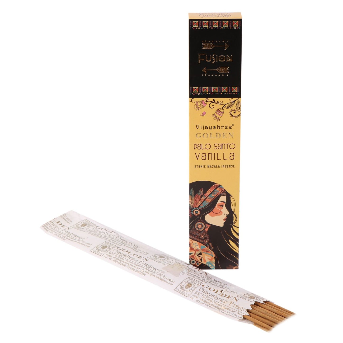 Varillas de Incienso de Palo Santo Dorado y Vainilla - 15gr