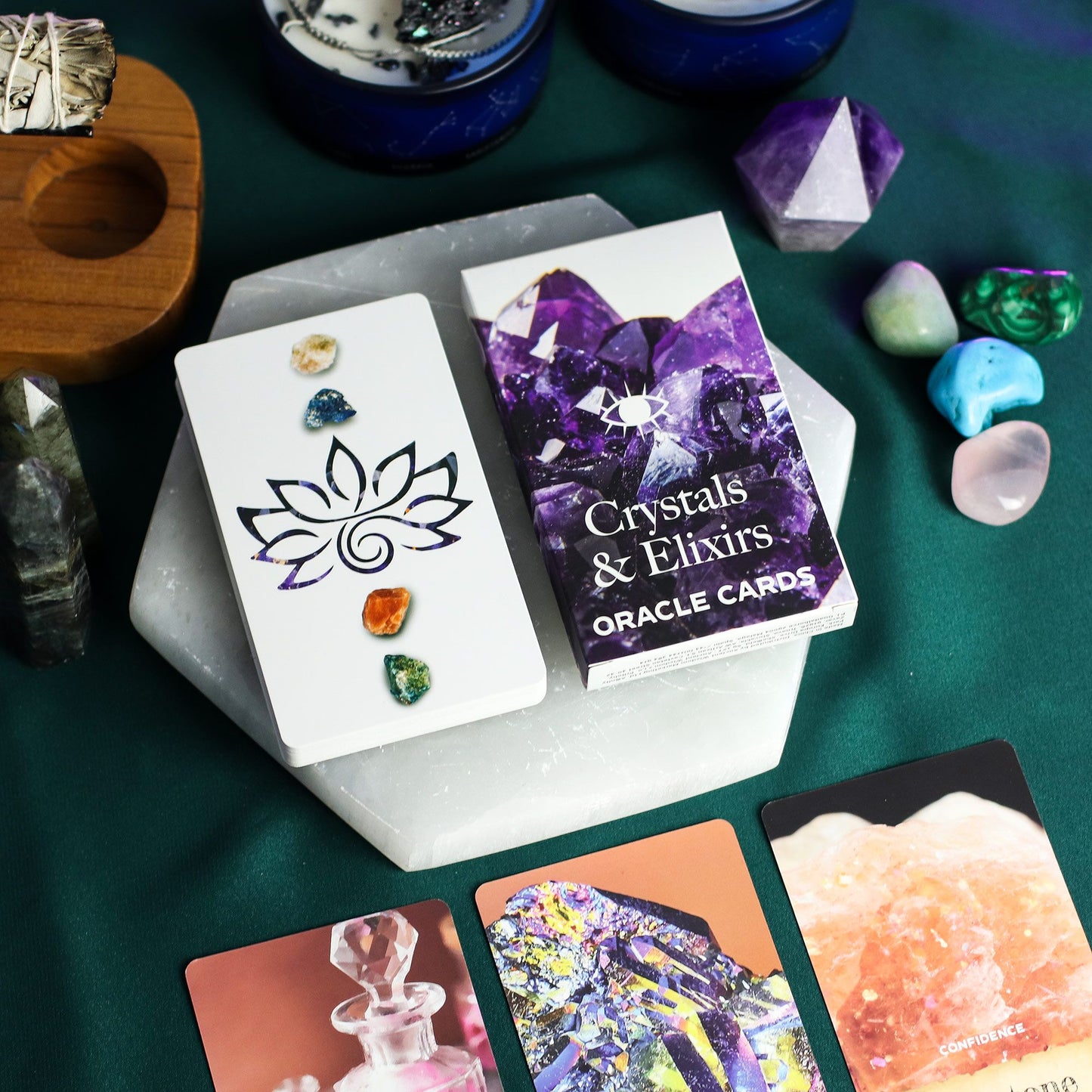 Cartas del Oráculo de Cristales y Elixires – Baraja de Energía Curativa
