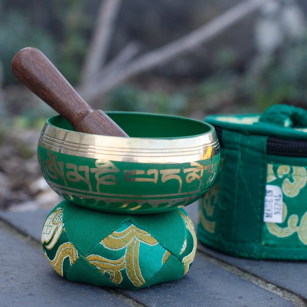Cuenco tibetano Verde para meditación y equilibrio energético