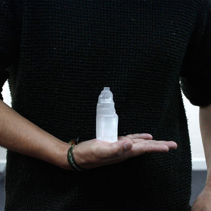 Torre de Selenita 10cm | Purificación Espacio + Energía Positiva | Meditación