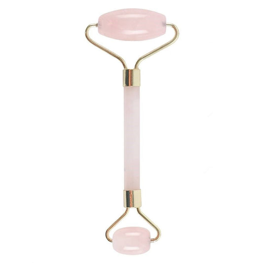 Rodillo Facial Cuarzo Rosa | Masaje Descongestivo + Energía Amor Propio 18cm