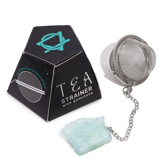 Colador de Té de Piedras Preciosas en Bruto - Aguamarina