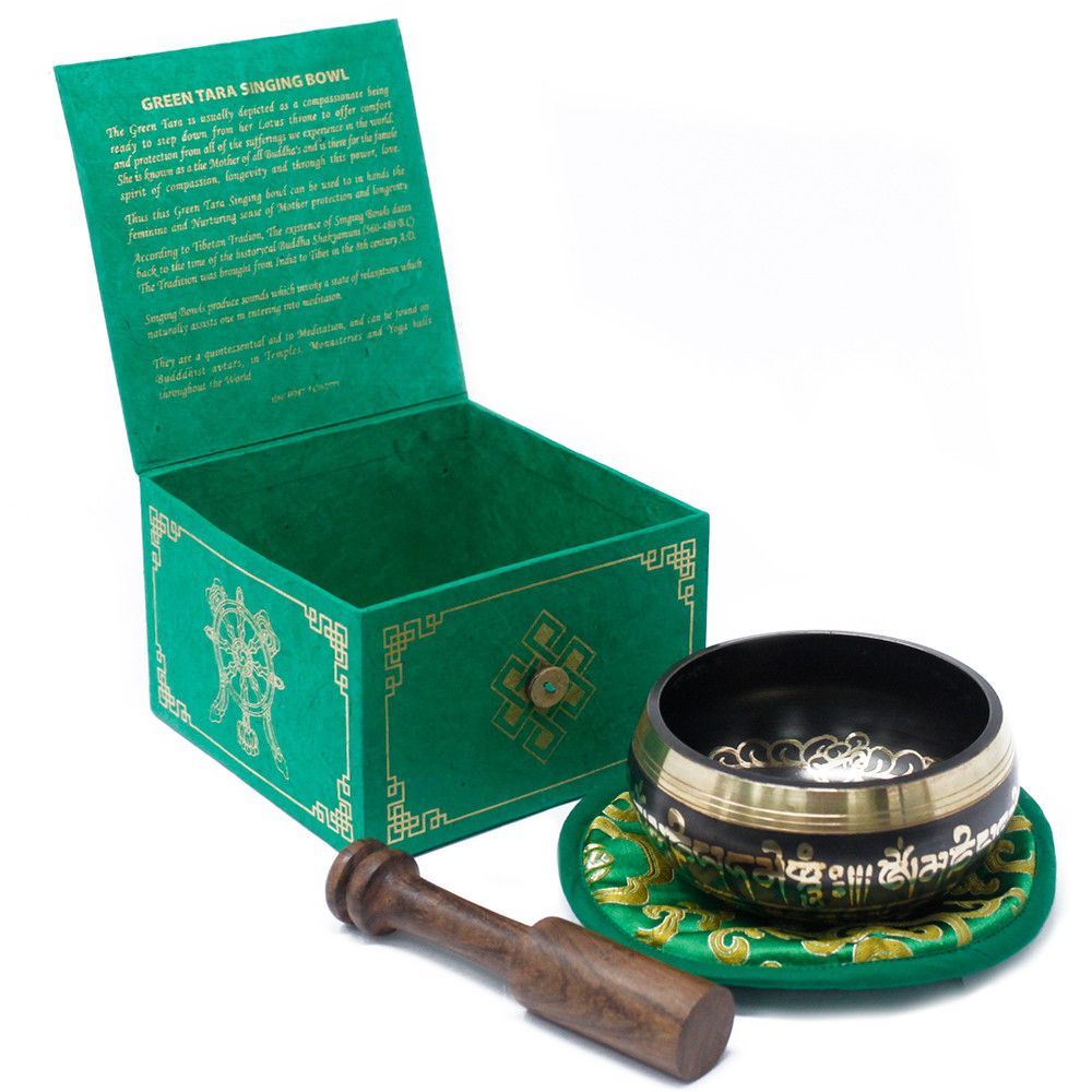 Cuenco tibetano Tara Verde 10cm (min 400gm) para meditación y equilibrio energético