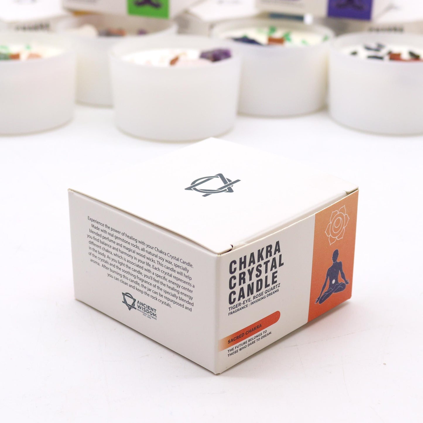 Vela de Cristal Chakra Sacro – Energía, Creatividad y Equilibrio Emocional