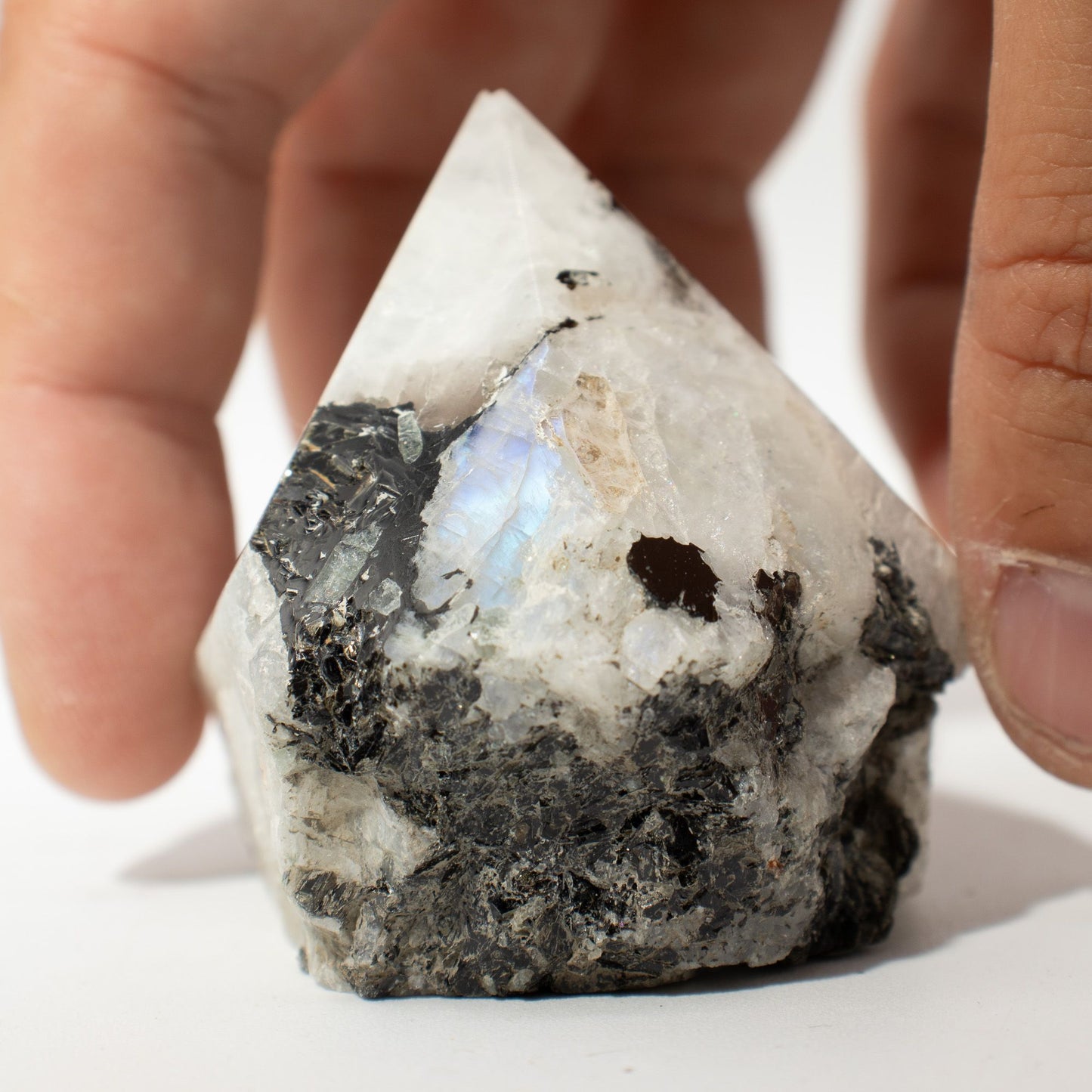 Puntas Pulidas de Piedra Luna Arcoíris