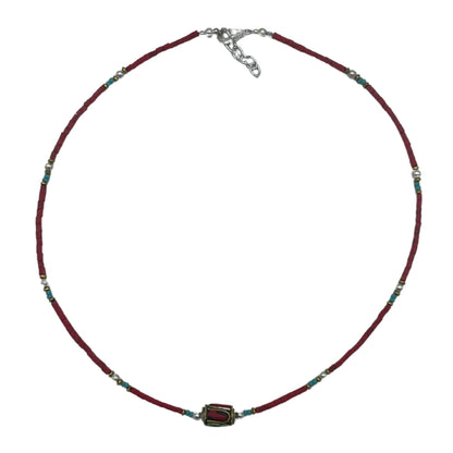Pulsera Nepalí Gemas Extrafinas Coral Rosa & Turquesa  Joya de Amor y Calma