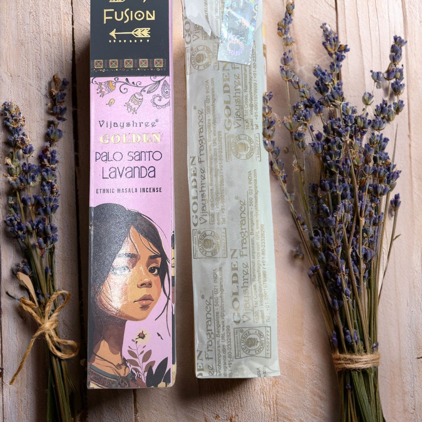 Varillas de Incienso de Palo Santo Dorado y Lavanda - 15gr