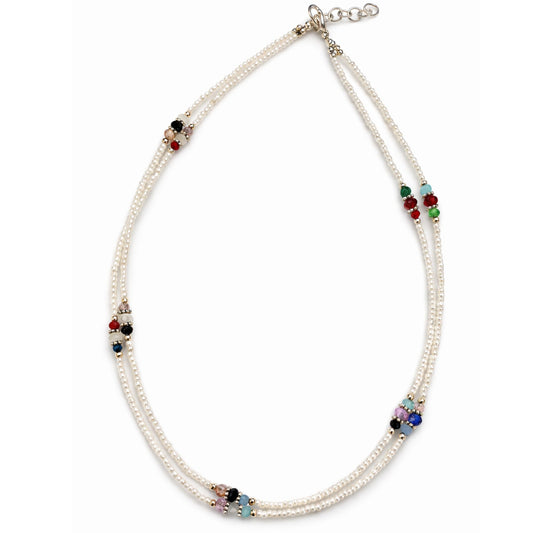 Collar Nepalí Doble Hilera · Howlita | Joya de Serenidad y Claridad Mental