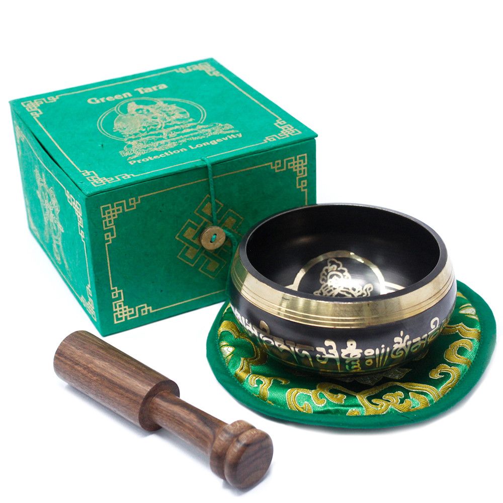 Cuenco tibetano Tara Verde 10cm (min 400gm) para meditación y equilibrio energético