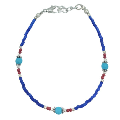 Pulsera Nepalesa Gemas Extrafinas · Ónix Azul | Joya de Fuerza y Protección Profunda